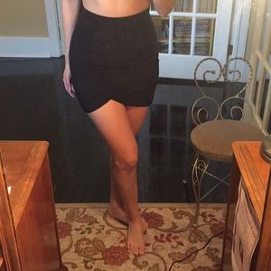 F21 Black Asymmetrical Mini Skirt